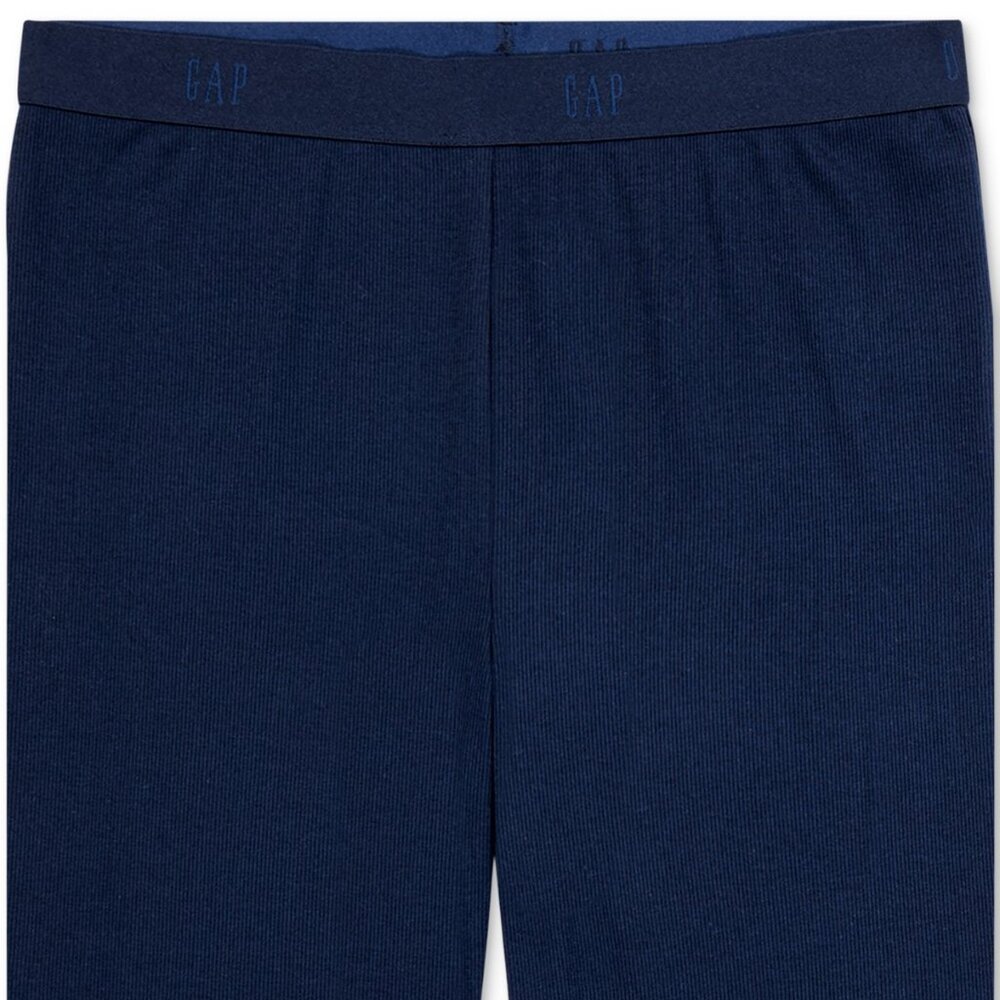 #1041 Gap GapBody Women's Ribbed High-Rise Pajama Pants - Navy Uniform - Picture 3 of 6